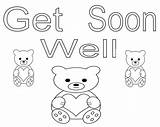 Well Soon Coloring Pages Printable Cards Print Sheets Freecoloring Printables Card Bears Wishing Teddy sketch template