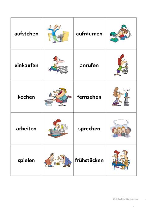 trennbare verben memory arbeitsblatt kostenlose daf
