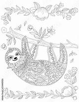 Sloth Ornate sketch template