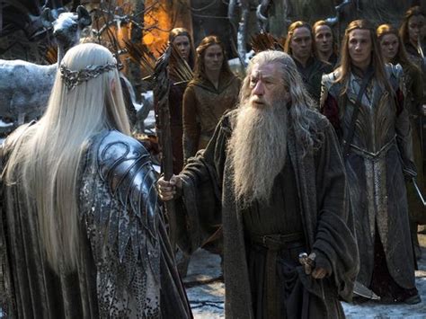 new high resolution still of gandalf and thranduil from the hobbit the battle of the five