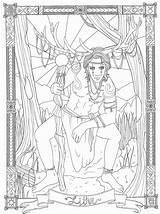 Coloring Pages Adult Witch Pagan Adults sketch template