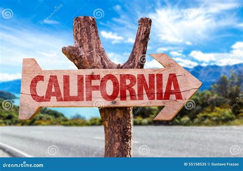 california wooden sign  road background stock image image