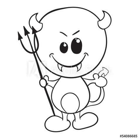 cute devil halloween coloring page stock image  royalty