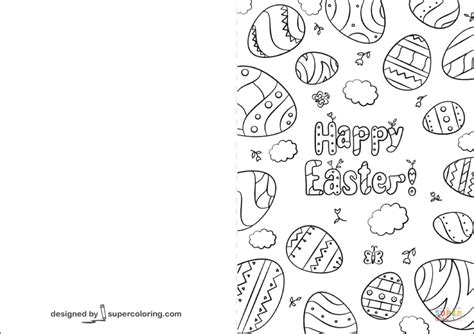happy easter card coloring page  printable coloring pages easter