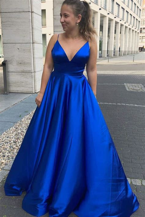 simple royal blue prom dress  deep  nek prom dresses blue royal blue prom dresses prom