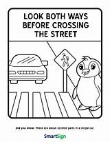 Safety Coloring Kids Crossing Printable Street Look Ways Both Before Pics4learning sketch template