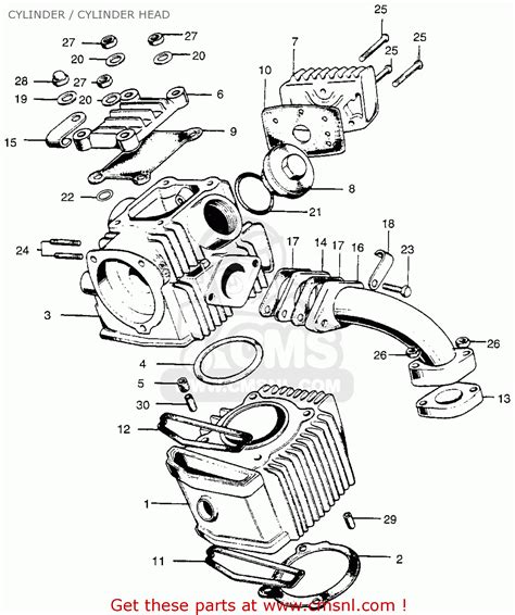 honda ct trail    usa cylinder cylinder head schematic partsfiche