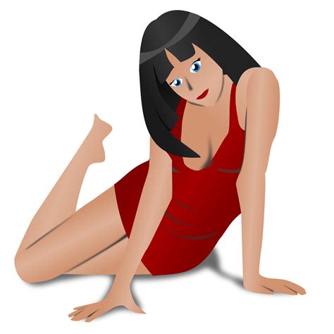 clipart lady in red