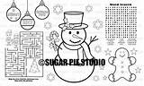 Christmas Placemat sketch template