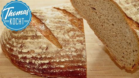 roggenmischbrot mit sauerteig backen thomas kocht youtube