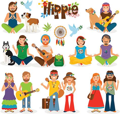 hippie illustrations royalty free vector graphics and clip art istock
