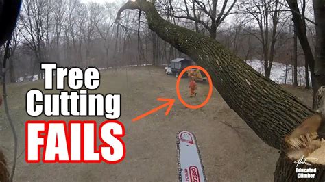 tree cutting fails close calls   misses youtube