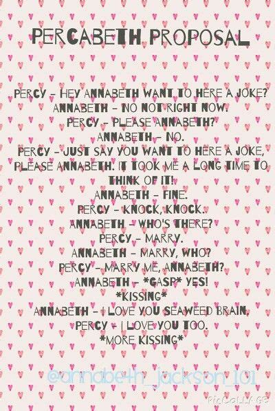Percabeth Proposal Percy Jackson Funny