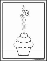 Cupcake Coloring Pages Party Printable Pdf sketch template