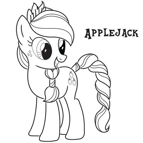 applejack pony coloring page  printable coloring pages  kids