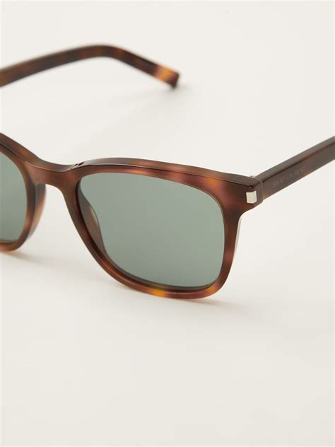 saint laurent tortoise shell sunglasses in brown for men