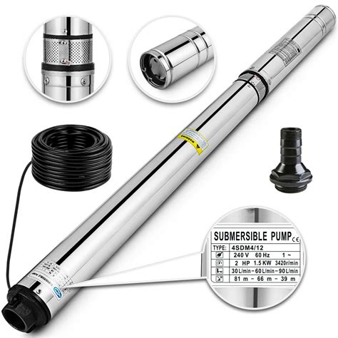 submersible  pump ft gpm  hp deep stainless steel water   ebay