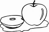 Apple Coloring Pages Apples Print Kids Printable Colouring Clipart Food Library Pie sketch template