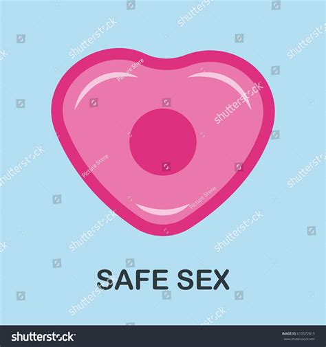 Safe Sex Vector Illustration Icon Pink Stock Vector