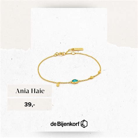 ania haie turquoise discs armband verguld goud de bijenkorf sieraden goud armband