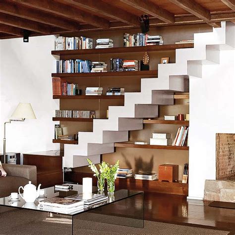 clever  stairs storage space ideas