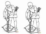 Colorare Kruisboog Arco Crossbowman Disegni Opspannen Kruis Ages Medioevo Mittelalter Bogen Spannen Tighten Crossbow Tirare Tensar Ballesta Malvorlagen sketch template