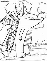 Dragon Coloring Pages Doodle Alley Wings sketch template