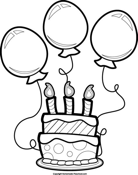 happy birthday clipart  black  white clipground