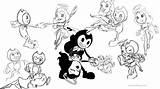 Bendy Xcolorings Noncommercial Fnafmangl sketch template