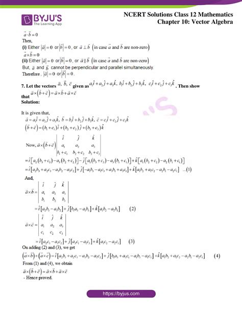 Ncert Solutions For Class 12 Maths Chapter 10 Vector Algebra