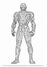 Ultron Drawing Draw Coloring Marvel Step Pages Comics Characters Color sketch template