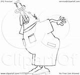 Outlined Sword Swallowing Practicing Worker Man Djart Clipart Royalty Cartoon Vector 2021 sketch template