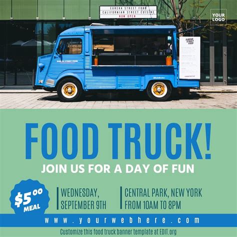 food truck templates  create menus flyers  posters
