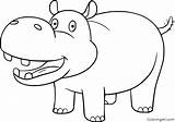 Hippo Coloring Pages Cute sketch template