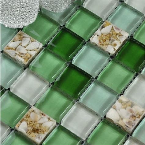glass mosaic tiles green crystal backsplash tile bathroom wall glass