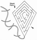 Maze Kite Labyrinths Educational Mazes Kites sketch template