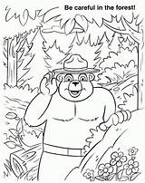 Smokey Bear Coloring Pages Forest Printable Fire Kids Sheets Bandit Color Colouring Prevention Activity Thursday Birthday Wildfire Wildfires Popular Coloringhome sketch template