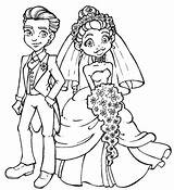 Bride Groom Coloring Pages Wedding Cartoon Draw Digi Stamps Printable Drawing Popular Modern Little Choose Board Couples Couple Coloringhome sketch template