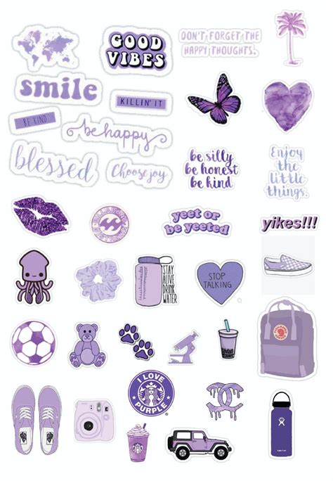 purple pngs iphone case stickers aesthetic stickers scrapbook stickers printable
