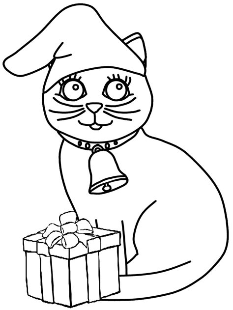 christmas cat coloring pages coloring book  coloring pages