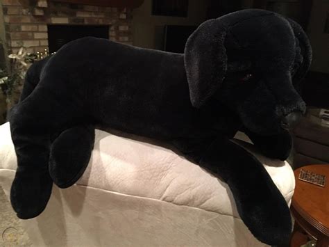 extra large plush black lab stuffed dog  douglas companymust