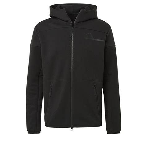 buy adidas zne zip hoodie men black schwarz glaenzend  tennis point uk
