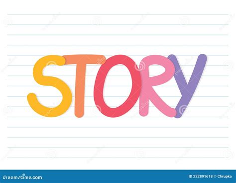 colorful story word  lined paper background stock vector