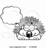 Porcupine Clipart Dreaming Outlined Cartoon Cory Thoman Vector Coloring Royalty Mascots 2021 sketch template