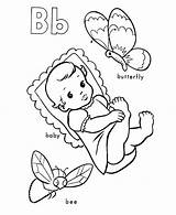 Coloring Letter Pages Abc Alphabet Activity Kids Sheets Baby Sheet Butterfly Learning Color Print Pre Letters Printable Bb Objects Starting sketch template