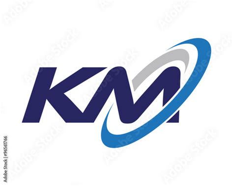 km letter swoosh media logo stock image  royalty  vector files