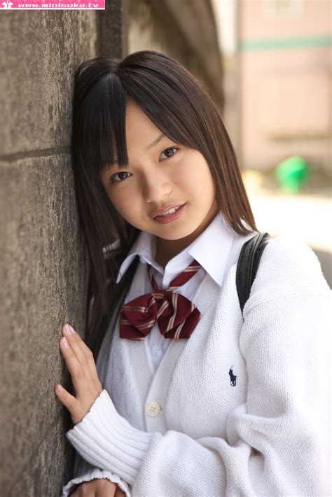 mayumi yamanaka japanese cute idol sexy schoolgirl uniform sitting on