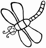 Dragonfly Coloring Pages Printable Cartoon Template Color Print Simple Getcolorings Templates sketch template