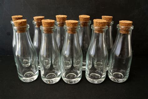 small glass bottle  cork  tall   diameter  ml capacit thirdshiftvintagecom