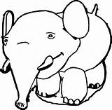 Coloring Elephant Funny Wecoloringpage sketch template